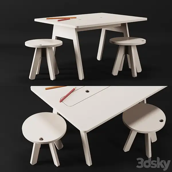 Kutikai Peekaboo Desk and Chairs 