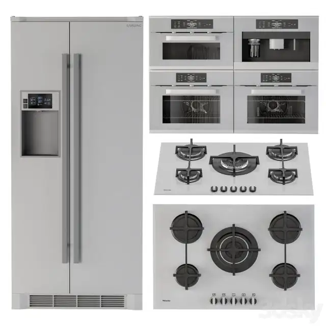 Kitchen appliance Set Gray White 