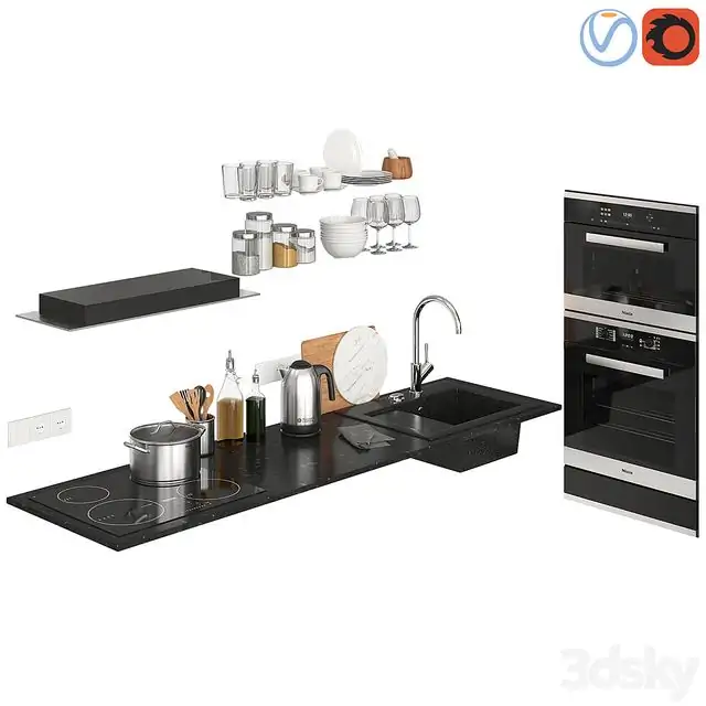 Kitchen Decor (with kitchen appliances Miele) 