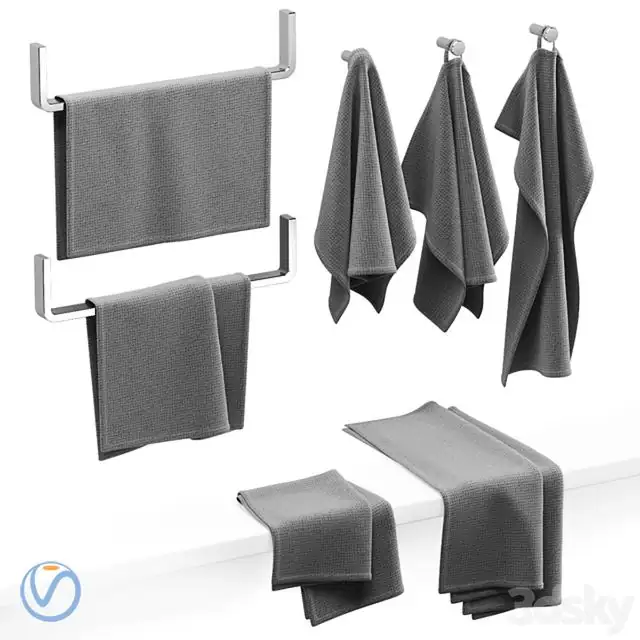 KITCHEN TOWELS GRAY 