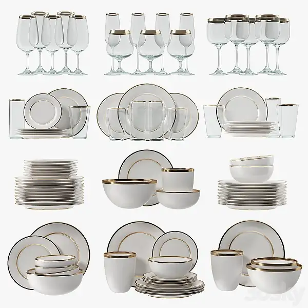 Modern Glasses and Plates 