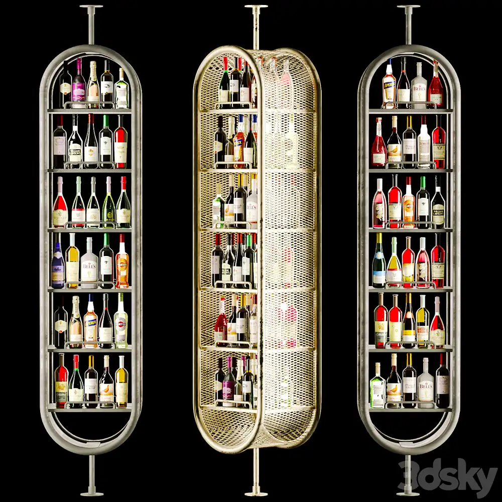 Modern Rack in a Restaurant with Alcohol 