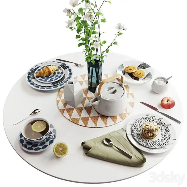 Set of dishes in Scandinavian style 