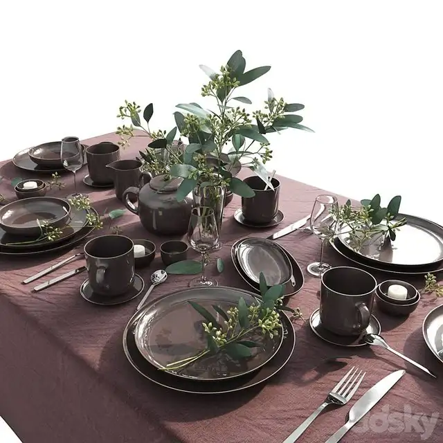 Table set 02 with candles and flowers 