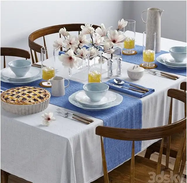 Tableware with magnolia 
