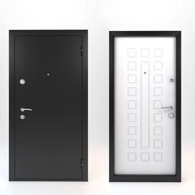 Doors are metal-wood (2 items) 