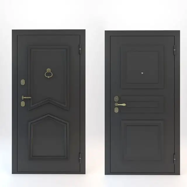 Entrance doors with decorative overlays 