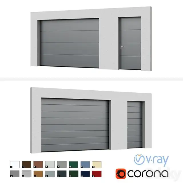 Sectional doors Hormann LPU open closed with side door 