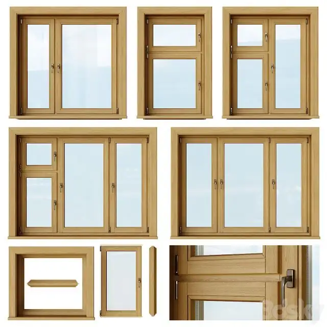 Set of wooden windows 1 + Designer 