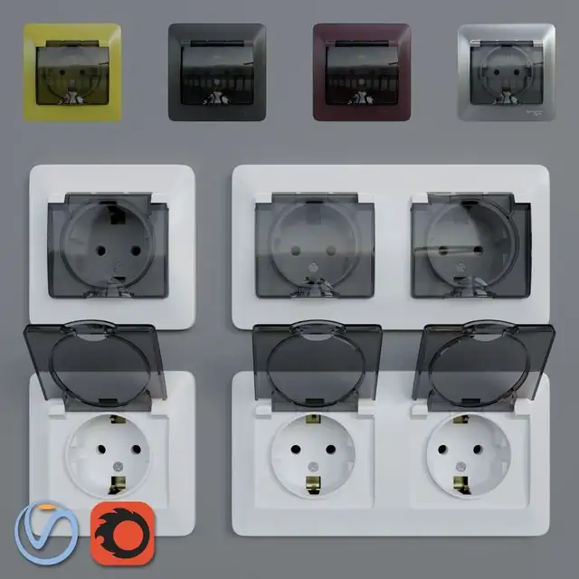 Sockets waterproof Schneider Electric Glossa 