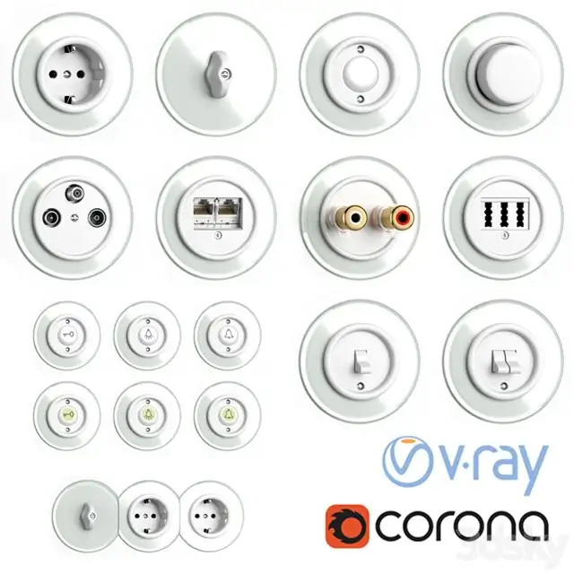 Switches and sockets THPG Duroplast Glass Covering 