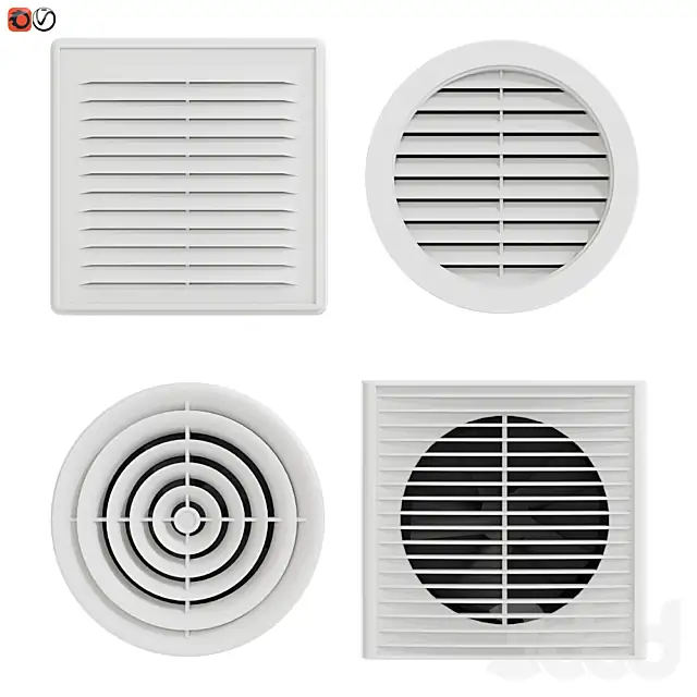 Set of ventilation grilles 