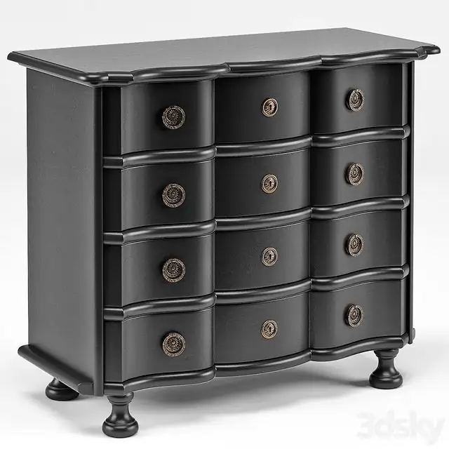 Black Bowfront Chest 