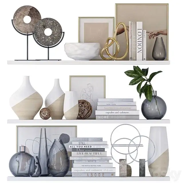 Shelves with decor 