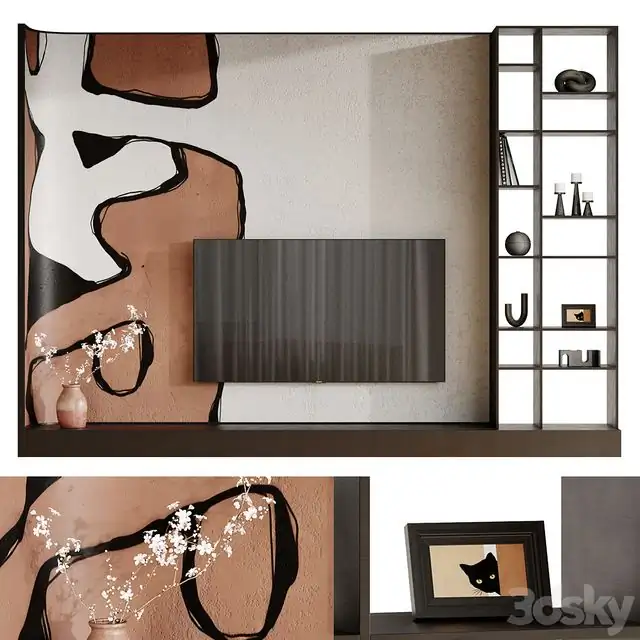 Wall composition. TV zone set 