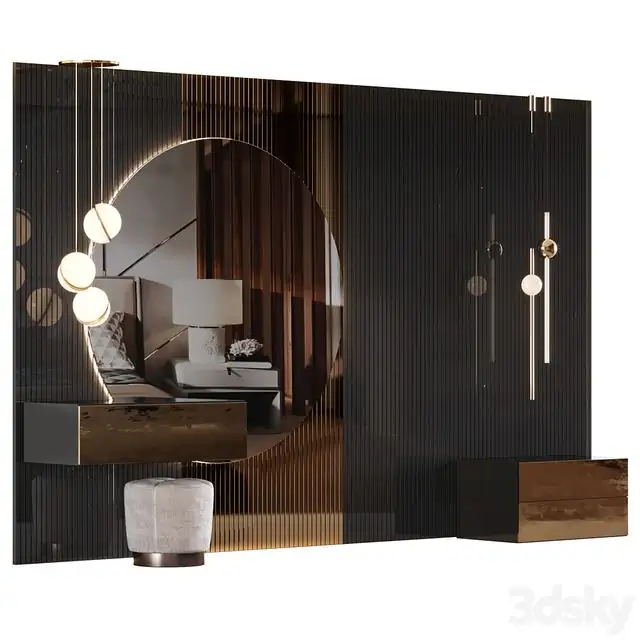Wall panel and dressing table 