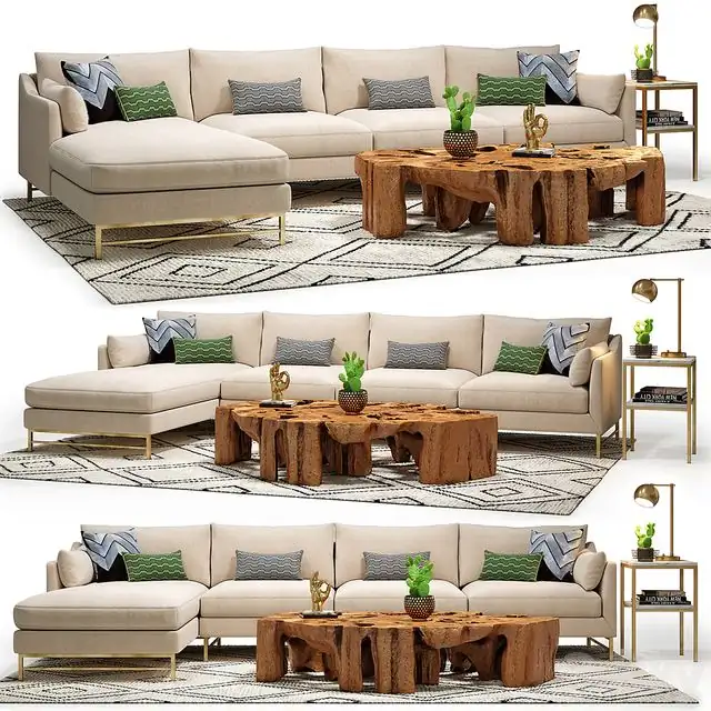 Benson Sectional & Meteor Coffee Table Set 
