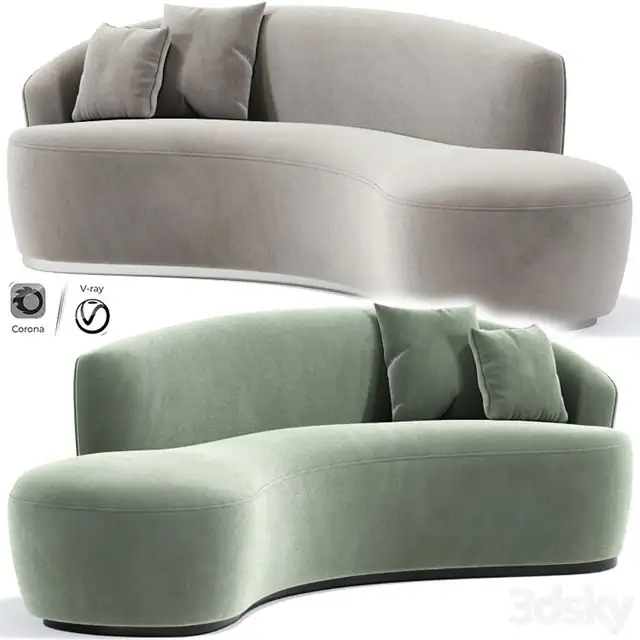 Italian Inspired Modern Curved Sofa 