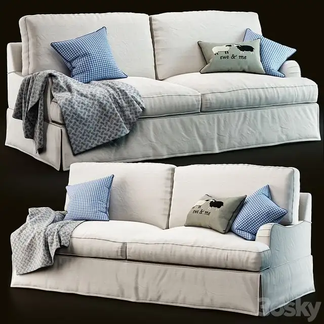 PB Russian Arm Slipcovered Sofa 