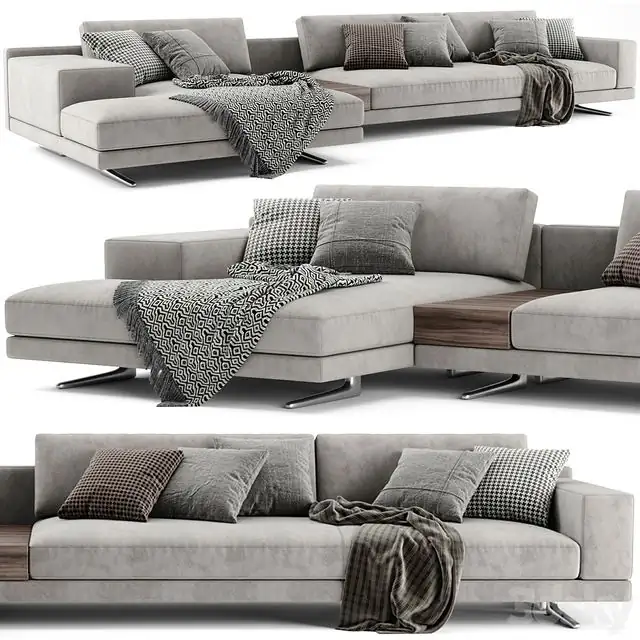 Poliform Mondrian Chaise Longue Sofa 