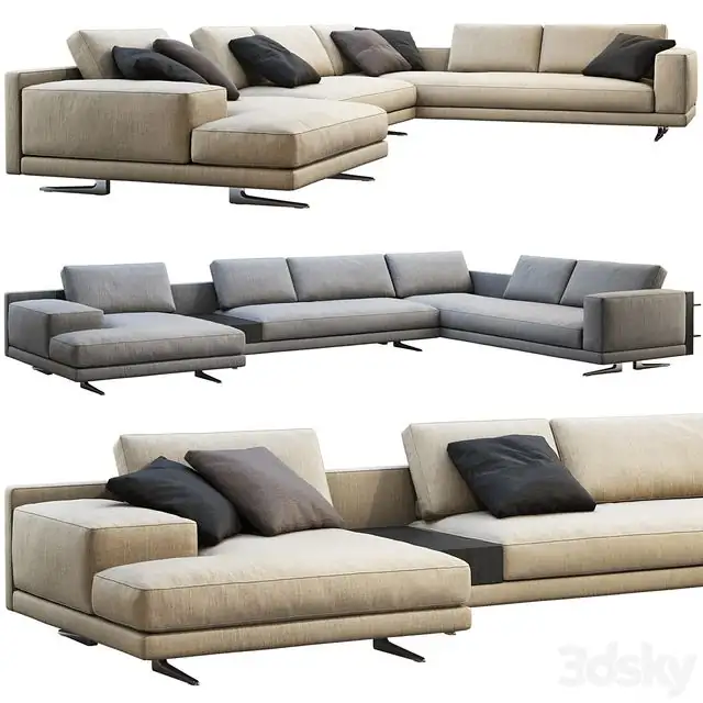 Poliform Mondrian chaise lounge sofa 