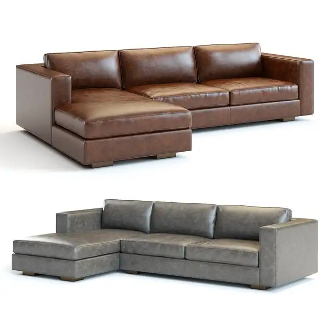 Restoration Hardware Maddox Leather Sectional 