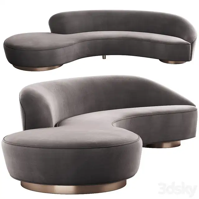005 Serpentine sofa with arm by Vladimir Kagan 