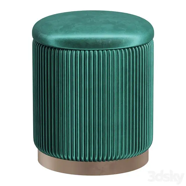 Pouffe with Drawer Beatrice Glossy Velor in 4 Colors 