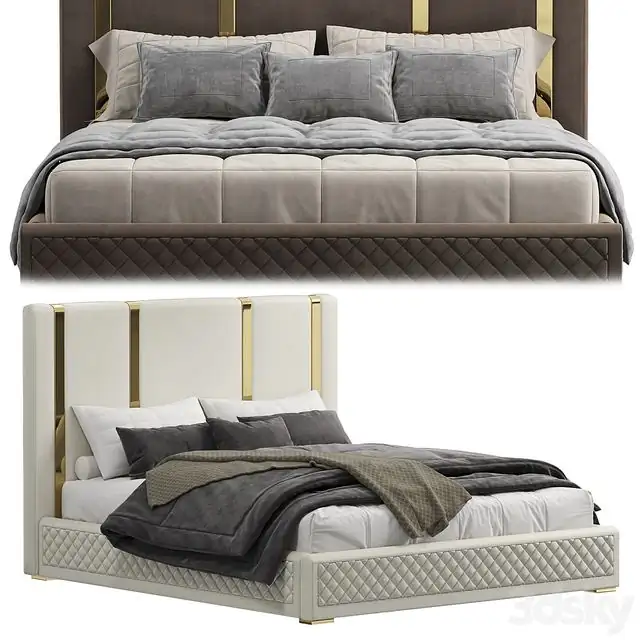 King bed Polished gold 