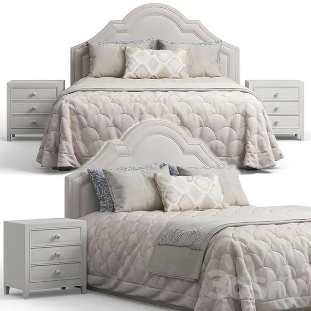 Queen Madison Crown Headboard Bed 