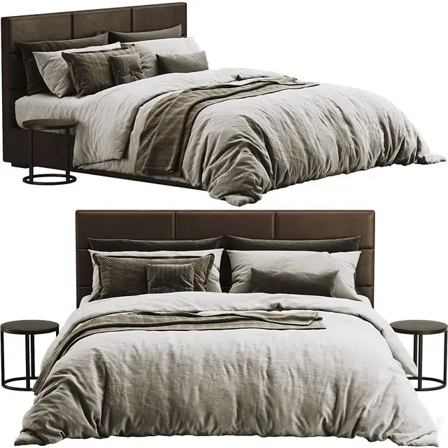 RH Modena Leather Bed 