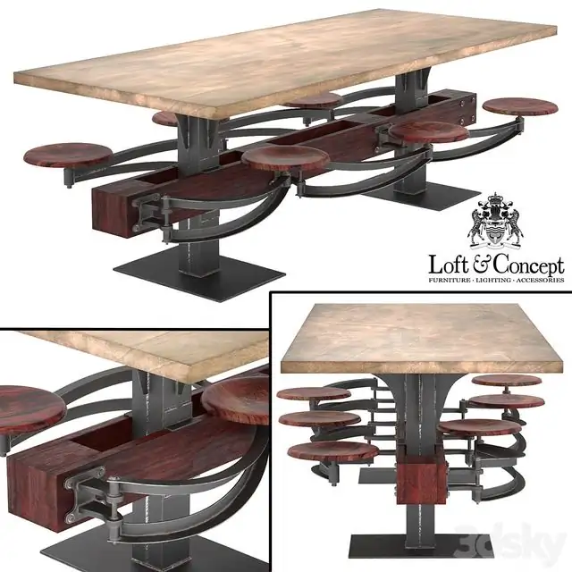 DINING TABLE PERRIN COMMUNAL TABLE LOFT 