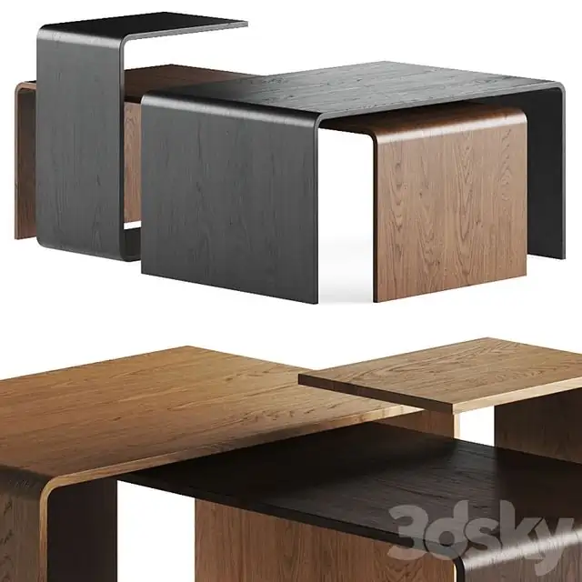 Gravelli Trio Wooden Coffee Tables 