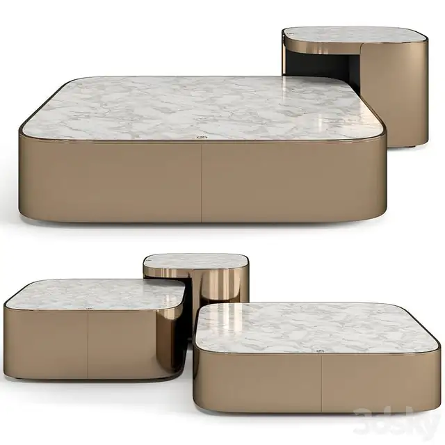 Luxence Luxury Living Parsons coffee tables set 