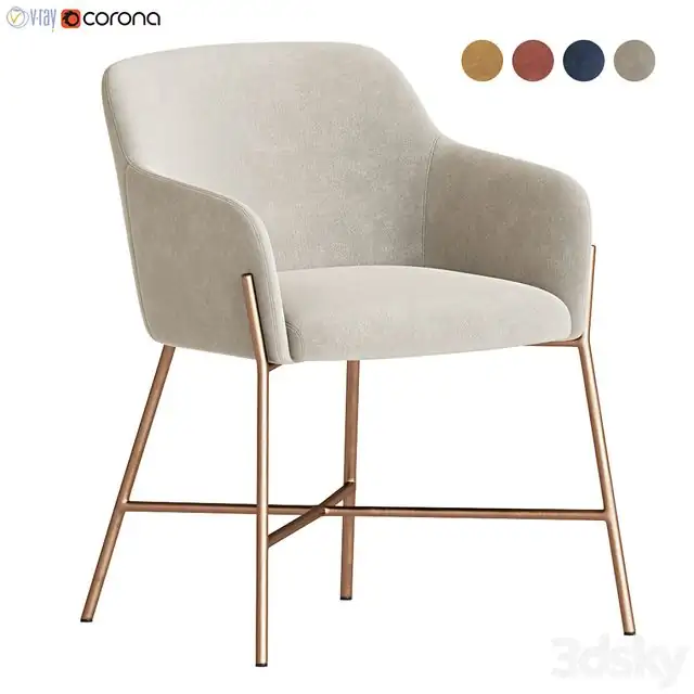 Ana Velvet Arm Dining Chair 