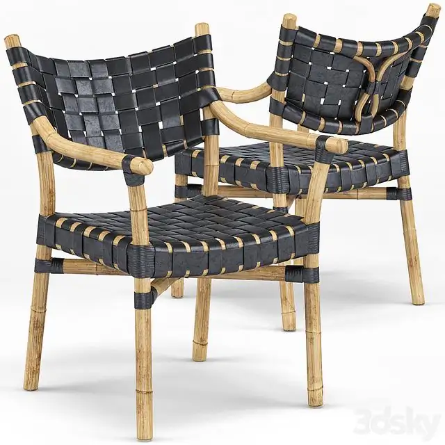 Canyon Leather And Rattan Chair 
