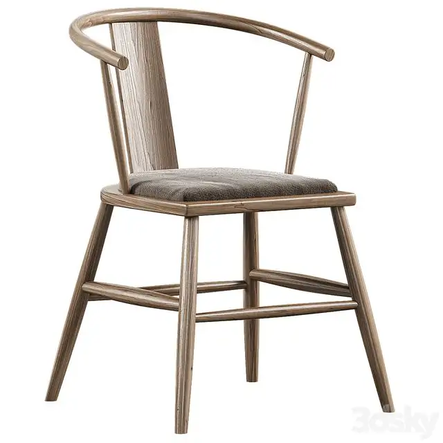 Chair Nordic Teak Rattan Velvet Wooden Leisure Armrest 