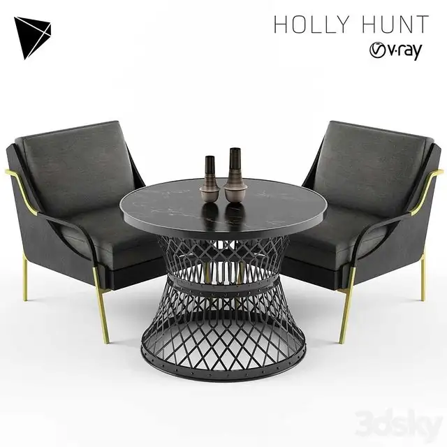 Holly Hunt Harlow Lounge Chair Set 