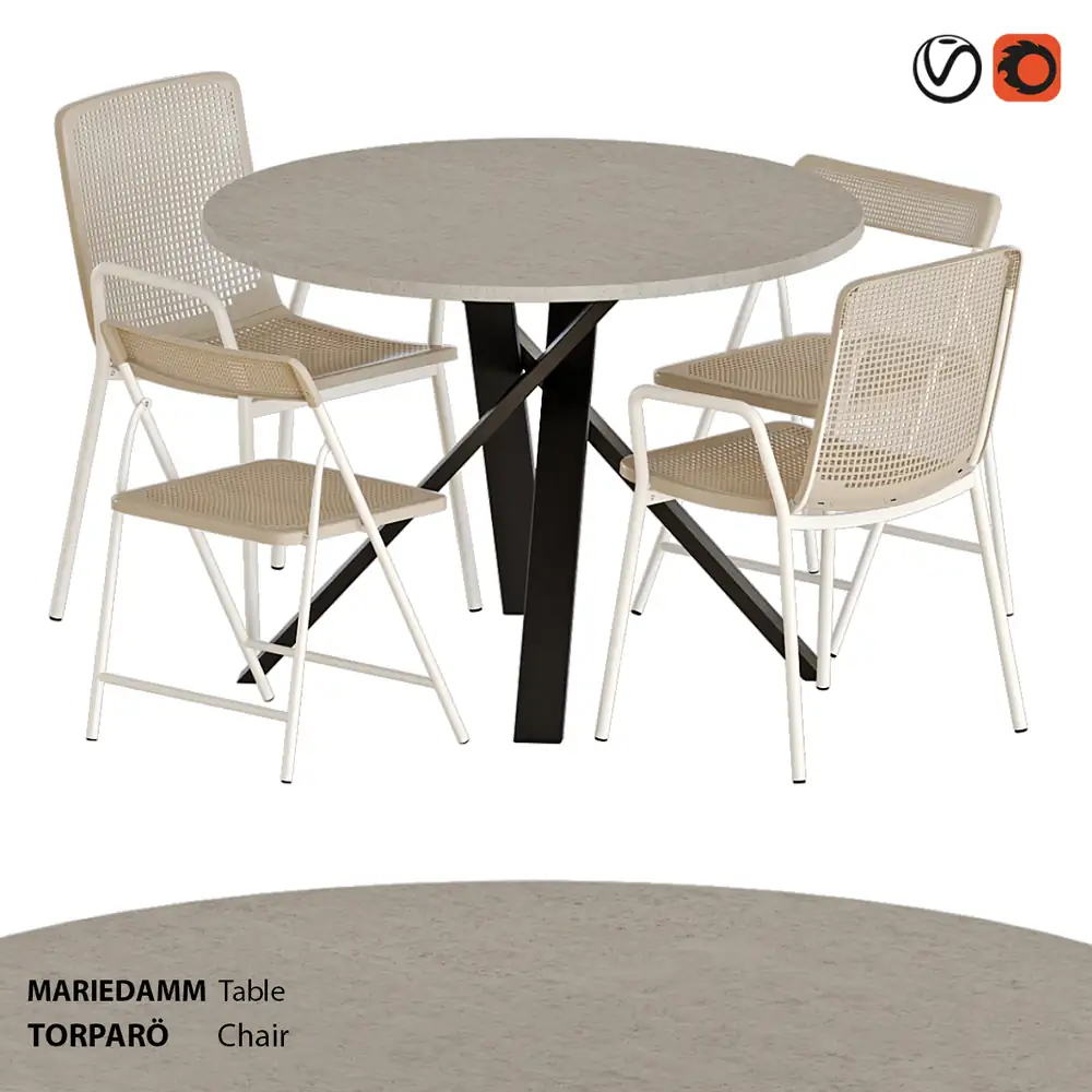 IKEA TORPARÖ chairs and MARIEDAMM table 