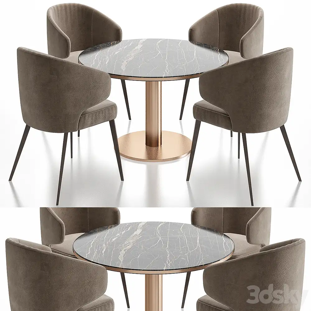 Minotti Aston Dining Chair and table 
