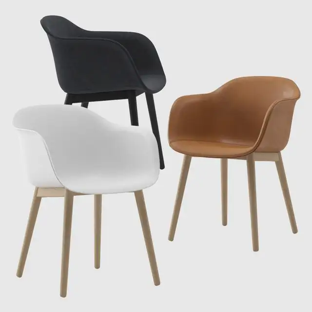 Muuto fiber armchair wood base 