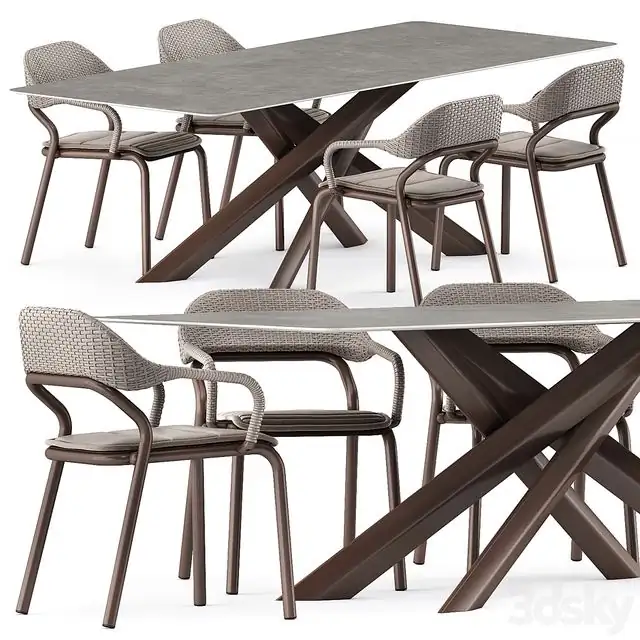 NOSS Armchair and SYSTEM STAR tavolo table by varaschin 