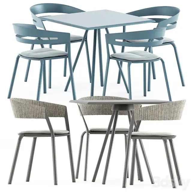 Zebra Square table and Ria Dining armchair by Fast 