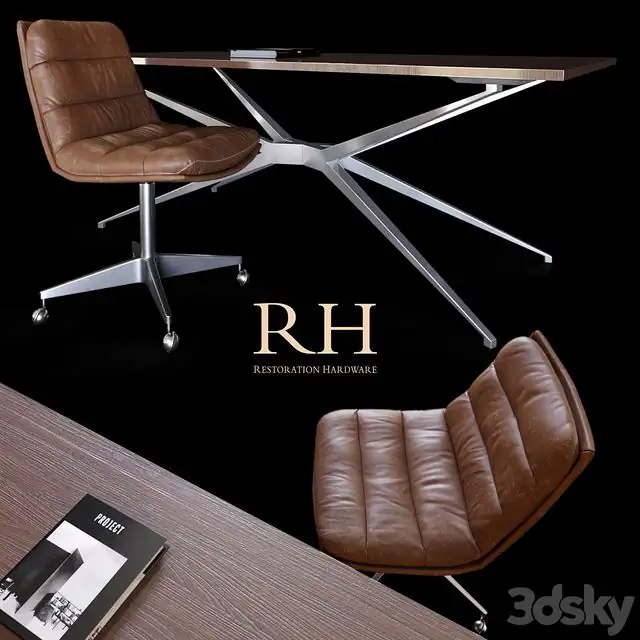 Restoration Hardware Griffith Chair & Amp Maslow desk 