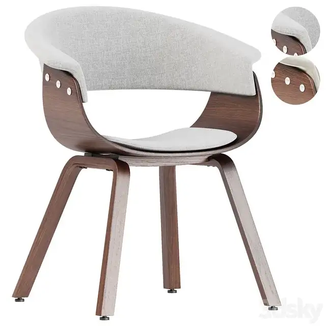 Walnut Wood Modern Dining Chair 