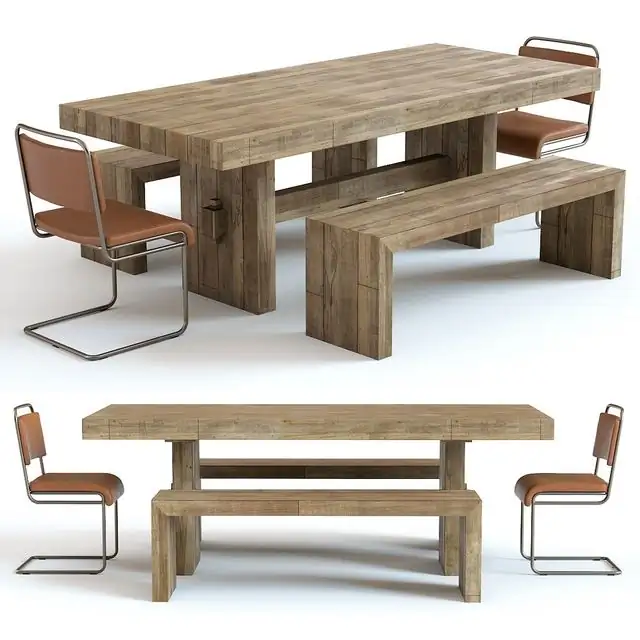 West Elm Emmerson Table and Industrial Chairs 