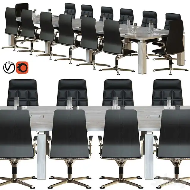 Wooden conference table 