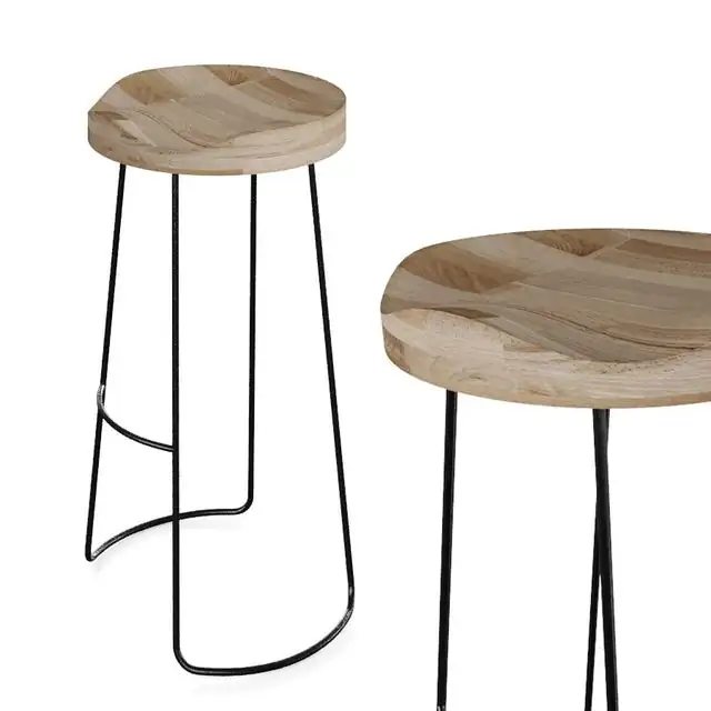 Alaya Bar Wooden Stool 