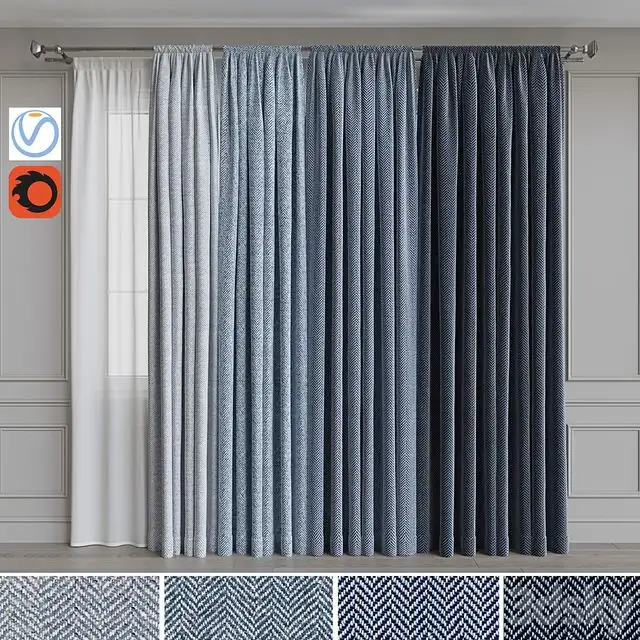 Set of curtains on the eaves 22. Blue gamma 
