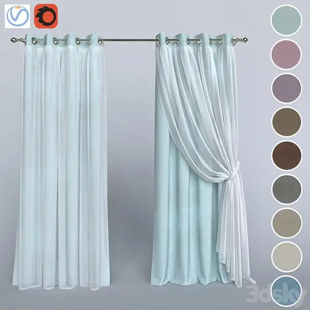 The curtain with the tulle 1 